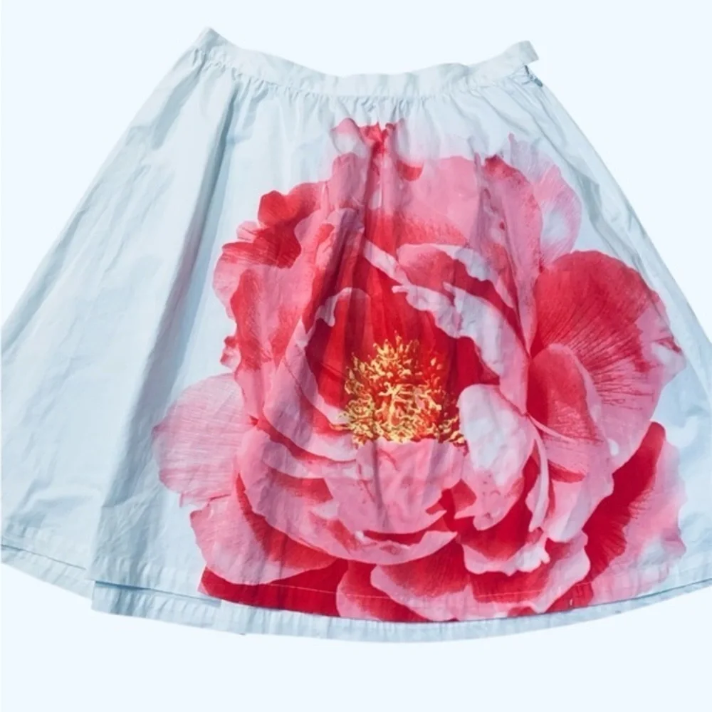 Isaac Mizrahi for Target white floral midi skirt white pink large